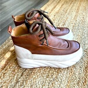 Platform Boots with Fur Interior